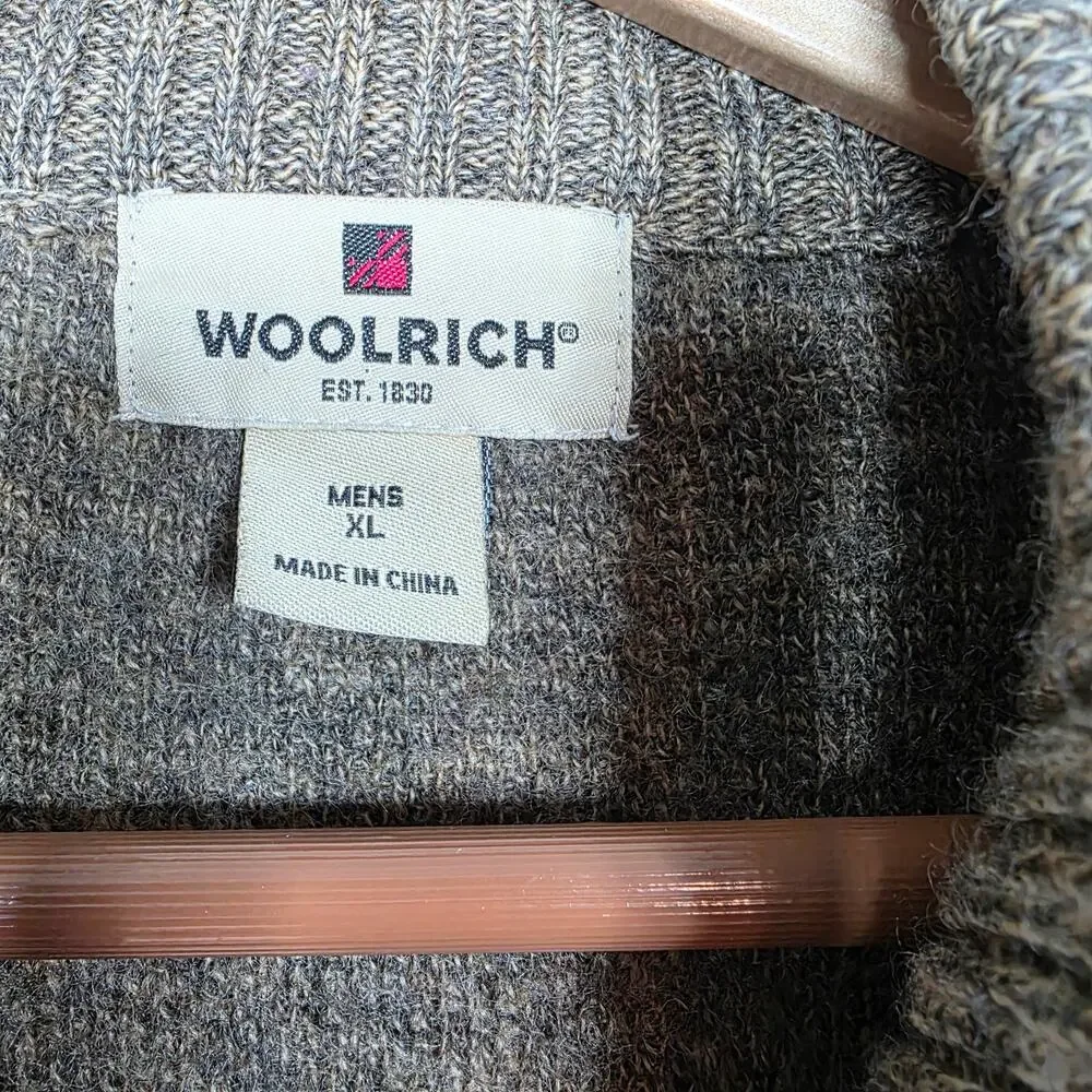 Woolrich Full Zip Wool Suede Quilted Trim Vest Size XL